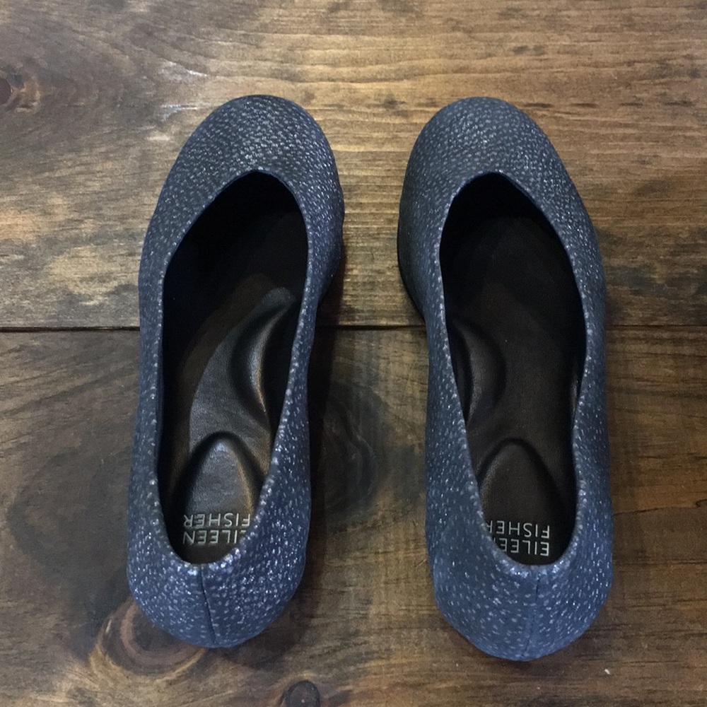 Eileen Fisher | size 8.5 | starry leather flats - Picture 2 of 4